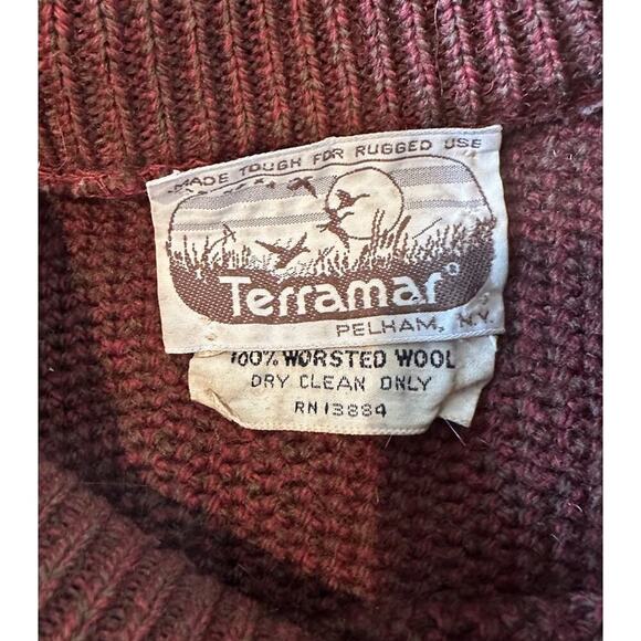 Vintage Terramar Men’s Brick Wool Sweater Size XL - Picture 3 of 10